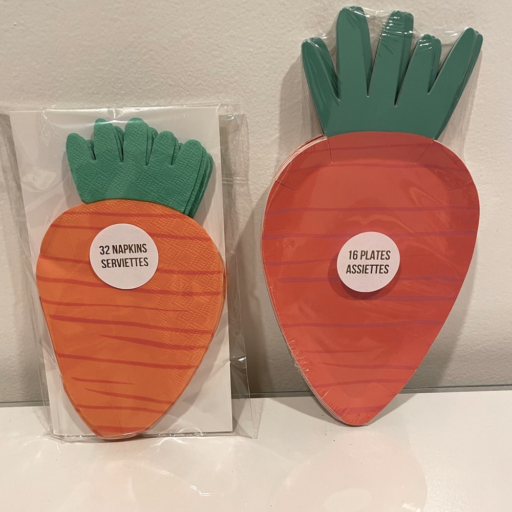 Meri Meri Carrot Plates and Napkins